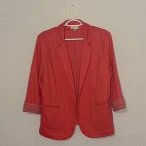 Pink jacket with stripped cuffs